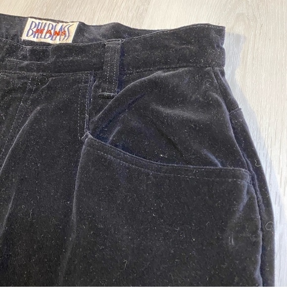 Vintage Bill Blass Jeans Velvet Straight Leg Trousers, Black, Size 14 - Picture 3 of 8